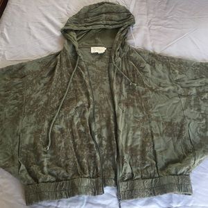 Leafy green embroidered floral sweater